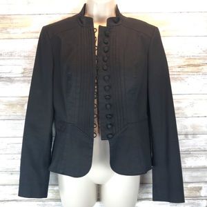 Saks 5th Avenue black button up fitted blazer sz 2
